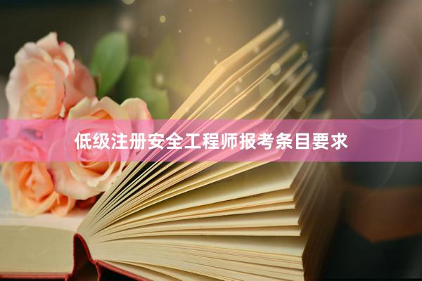 低级注册安全工程师报考条目要求